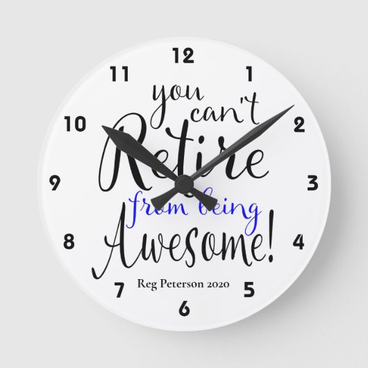 警察の退職後青い線 ラウンド壁時計 (正面)