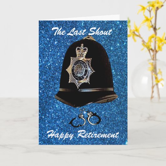 警察の退職挨拶カード カード (黄色い花)