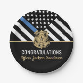 警察の退職法執行キャプテン保安官 ペーパープレート (正面)