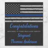 警察の退職金の細いブルーラインおめでとう ワインラベル (シングルラベル)