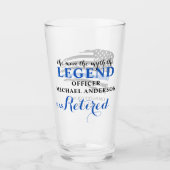 警察の退職金の細い青い線パーソナライズされた タンブラーグラス (正面)