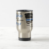 警察の退職金の細い青い線パーソナライズされた トラベルマグ (中央)