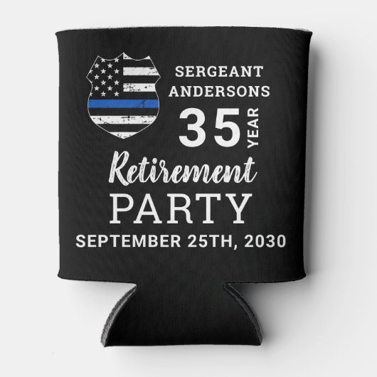 警察の退職10-7個々の法執行のパーソナライズ 缶クーラー (正面)