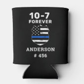 警察の退職10-7個々の法執行のパーソナライズ 缶クーラー (裏面)