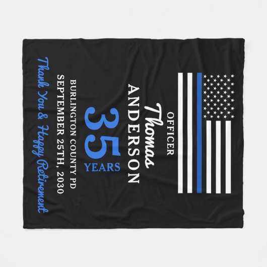 警察の除パーソナライズされた職法執行 フリースブランケット (正面(横))