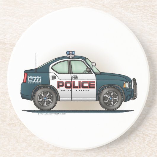 警察の障害物車の警察官車のコースター コースター (正面)