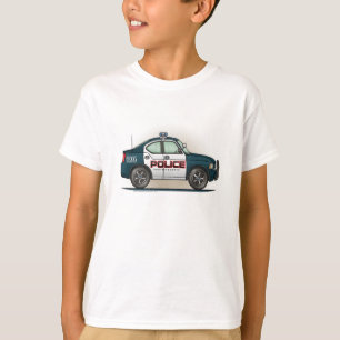 警察の障害物車の警察官車 Tシャツ