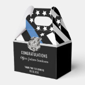 警察の青いラインの旗 おめでとう 退職 フェイバーボックス (裏面サイド)