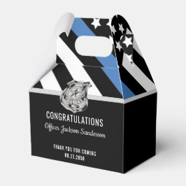 警察の青いラインの旗 おめでとう 退職 フェイバーボックス