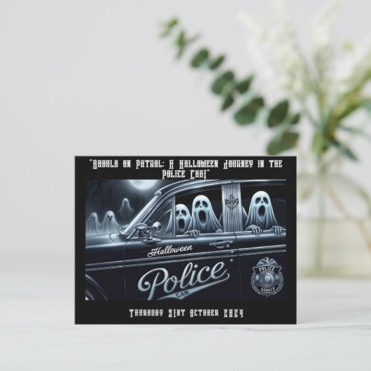 警察の馬車でのハロウィーンの旅 シーズンポストカード (スタンド正面)