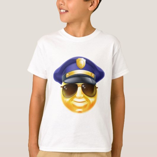 警察のEmojiの顔文字 Tシャツ (正面)
