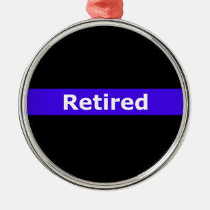 警察のRetirtedの薄いブルーライン メタルオーナメント
