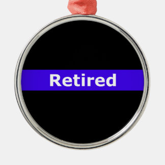 警察のRetirtedの薄いブルーライン メタルオーナメント