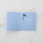 警察のThin Blue Line旗の雪だるま ホリデー サンキューカード (内部)