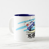 警察はコーヒーカップ冗談を言います:  ドーナツ販売 ツートーンマグカップ (正面左)