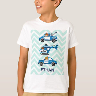 警察はシェブロンのヘリコプター車をトラックで運びます Tシャツ