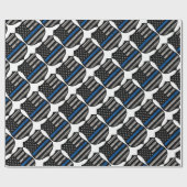 警察はブルーラインに記章を付けます ラッピングペーパー (フラット)