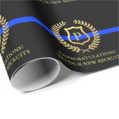 警察はブルーラインカスタムでフェイクな金ゴールドのモノグラムを薄くします ラッピングペーパー (ロールコーナー)