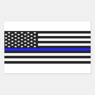 警察はブルーライン米国旗を薄くします 長方形シール