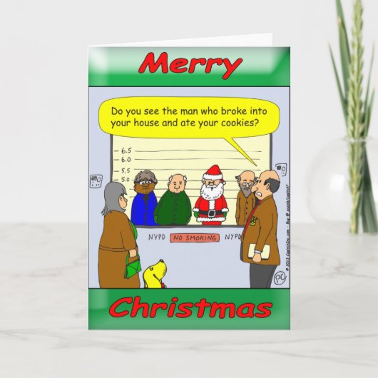 警察は並べます。 サンタはミルクおよびクッキーを食べていますか。 シーズンカード (正面)
