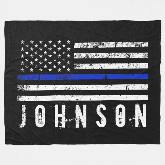 警察は動揺してな米国旗のカスタムのスタイルを作りました フリースブランケット (正面(横))