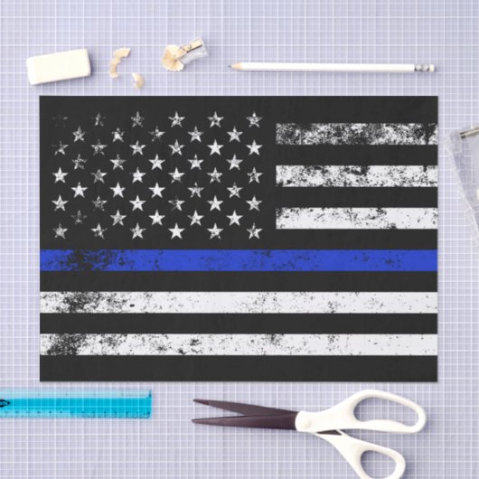 警察は動揺してな米国旗のスタイルを作りました 薄葉紙 (クラフト)