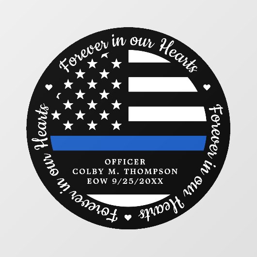 警察は永遠に私たちのハートで追悼 ウィンドウサイン (シート)