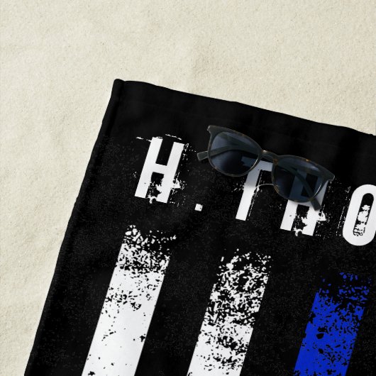 警察は米国旗のカスタムのスタイルを作りました ビーチタオル (インサイチュ)