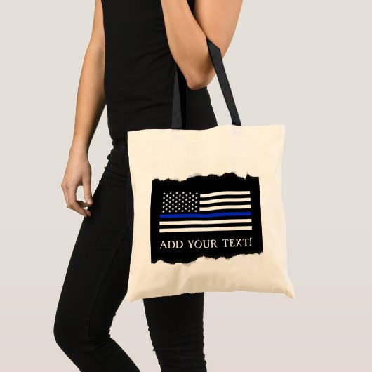 警察は米国旗のカスタムのスタイルを作ります トートバッグ (正面(商品))