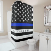 警察は米国旗の名前をカスタムするのスタイルを作りました シャワーカーテン (インサイチュ)