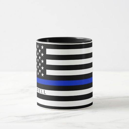 警察は米国旗の名前をカスタムするのスタイルを作りました マグカップ (中央)