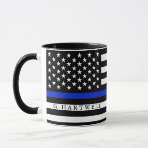 警察は米国旗の名前をカスタムするのスタイルを作りました マグカップ