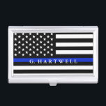 警察は米国旗の名前をカスタムするのスタイルを作りました 名刺入れ<br><div class="desc">個人化の警察は名前をカスタムするの名刺のホールダーに印を付けます。</div>