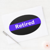 警察は細いブルーラインを引退した 楕円形シール (封筒)