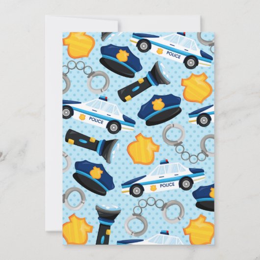 警察は警官誕生日のパーティの招待状を捕えます 招待状 (裏面)