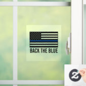 警察は青い細い青い線を支持する ウィンドウサイン (ホーム)