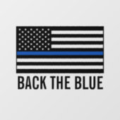 警察は青い細い青い線を支持する ウィンドウサイン (シート)