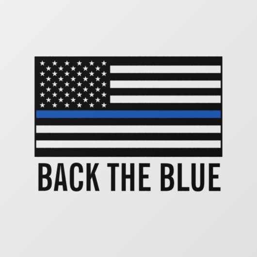 警察は青い細い青い線を支持する ウィンドウサイン (シート)