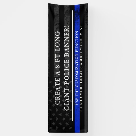 警察をテーマにしたアメリカ国旗の背景 横断幕 (縦)