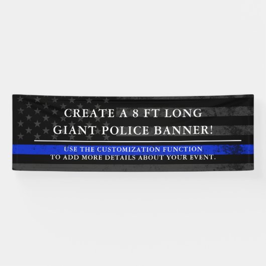 警察をテーマにしたアメリカ国旗の背景 横断幕 (横)