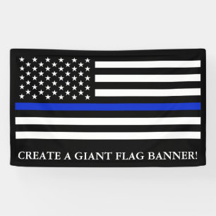警察をテーマにしたアメリカ国旗 横断幕