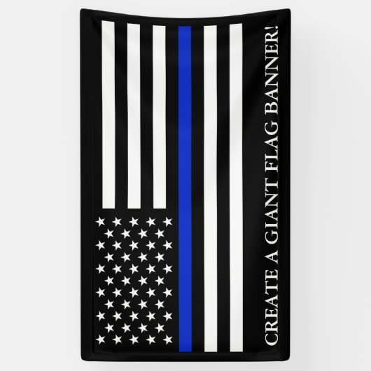 警察をテーマにしたアメリカ国旗 横断幕 (縦)