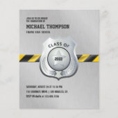 警察をテーマにした卒業パーティーの写真招待状 チラシ (正面)