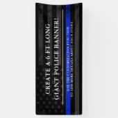 警察をテーマにした米国国旗の背景6フィート 横断幕 (縦)