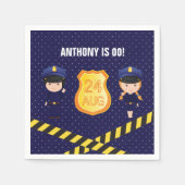 警察をテーマにした誕生日パパーソナライズされたーティ スタンダードカクテルナプキン (正面)