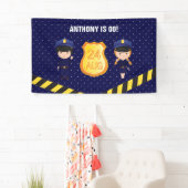 警察をテーマにした誕生日パパーソナライズされたーティ 横断幕 (インサイチュ)