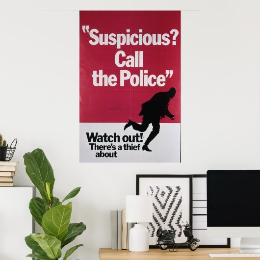 警察を疑う ポスター (ホームオフィス)