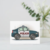 警察インターセプターカー警官の車はがき ポストカード (スタンド正面)