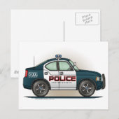 警察インターセプターカー警官の車はがき ポストカード (正面/裏面)