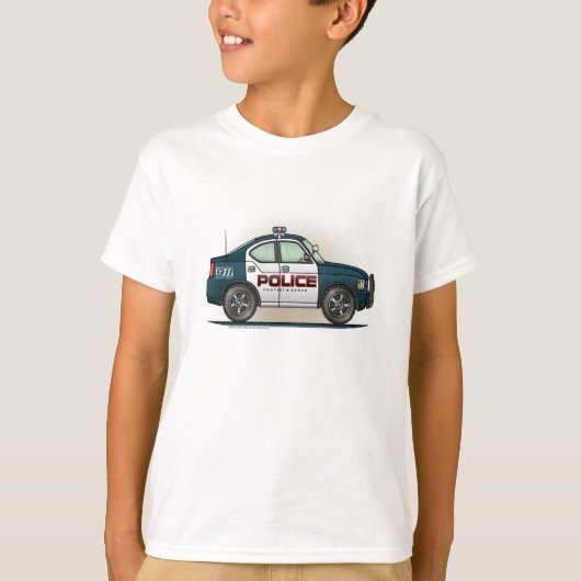 警察インターセプターカー警官の車 Tシャツ (正面)